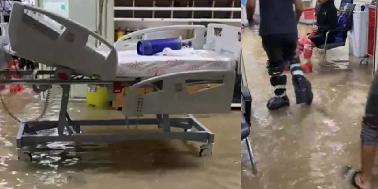 Şanlıurfa’da hastaneyi su bastı, personel ve hastalar zor anlar yaşadı