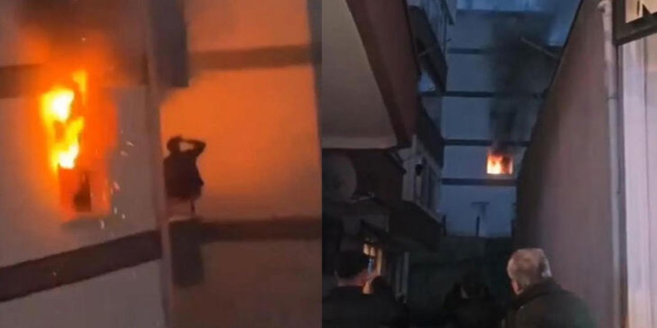 Evi yanarken balkonda alkol almaya devam etti