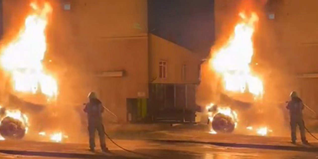 İstanbul’da kamyonet alev topuna döndü