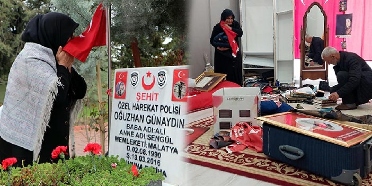 Ağır hasarlı evlerine şehit evlatlarının hatıraları için girdiler
