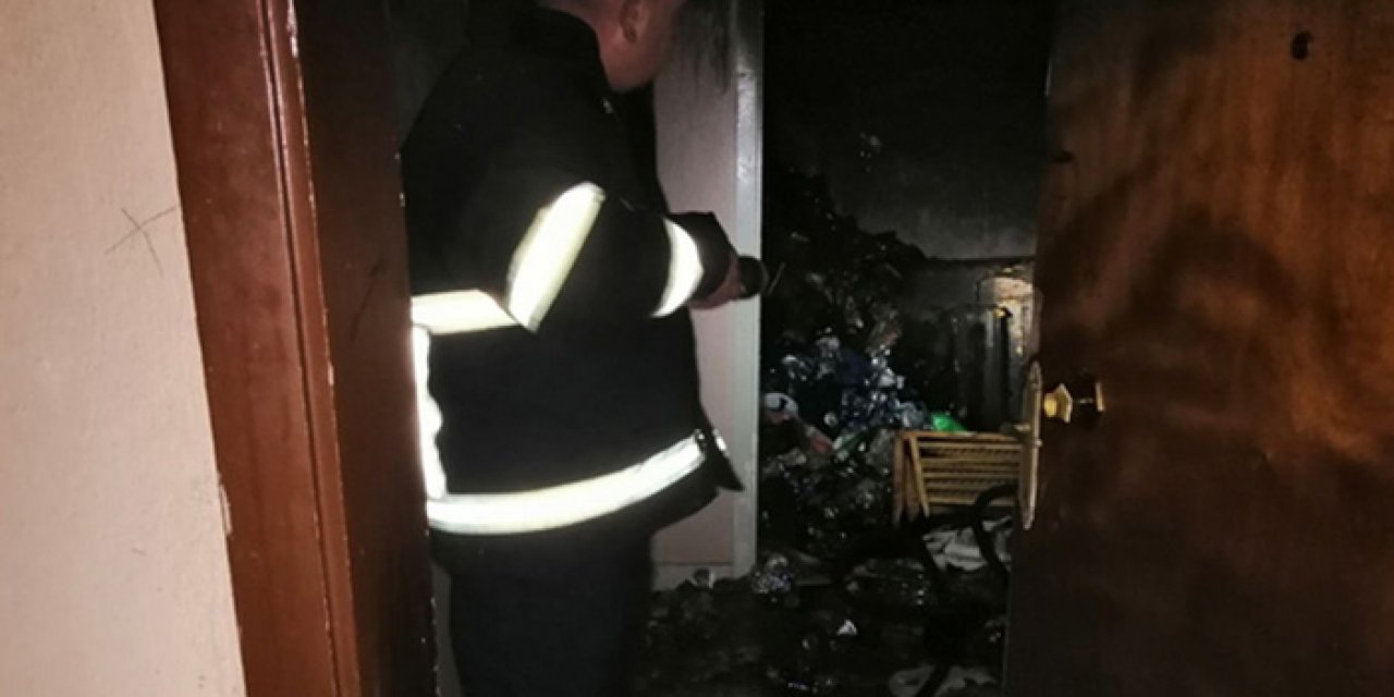 Çöp evde yangın: 1 yaralı