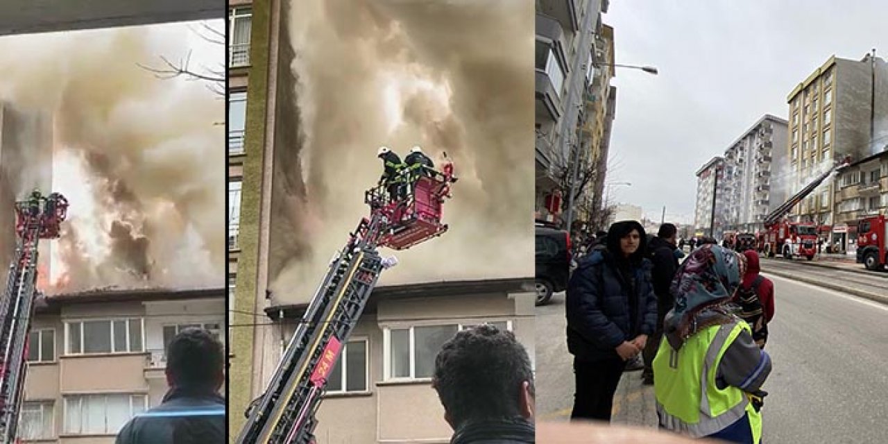 Eskişehir'de 3 katlı binada yangın çıktı