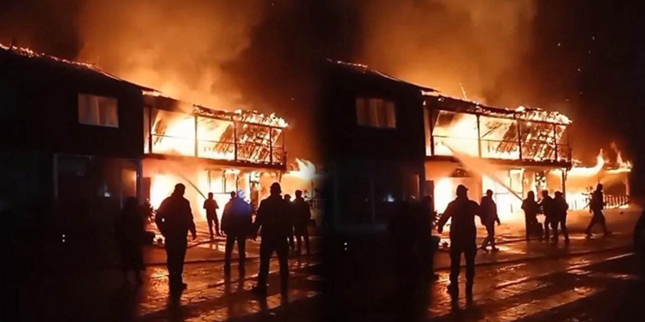 Rize’de korkunç yangın: Ahşap yapı küle döndü