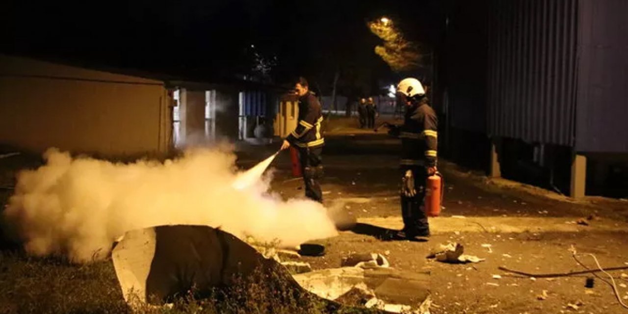 Cam fabrikasında patlama meydana geldi