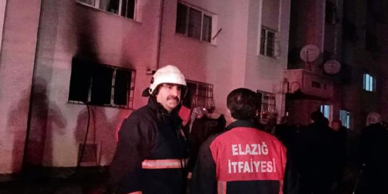 Yangın çıkınca kendini yaraladı