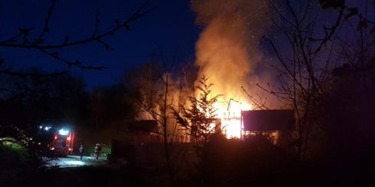 Ahşap evde yangın çıktı