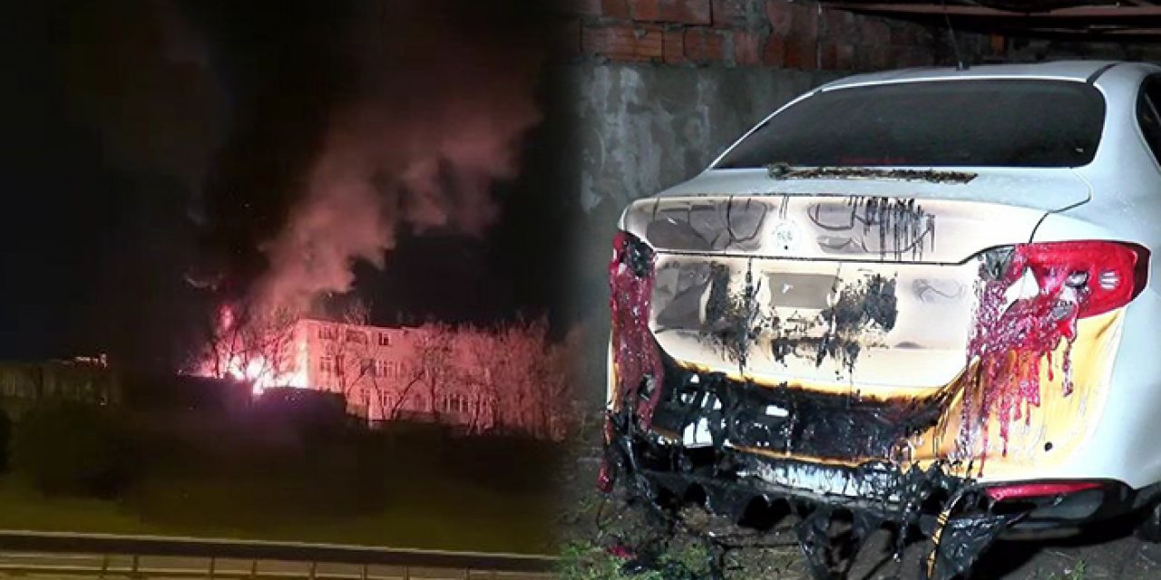 Plastik deposu alev alev yandı