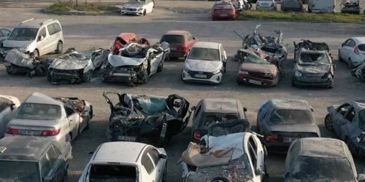 Depremden etkilenen 1396 araç otoparka çekildi