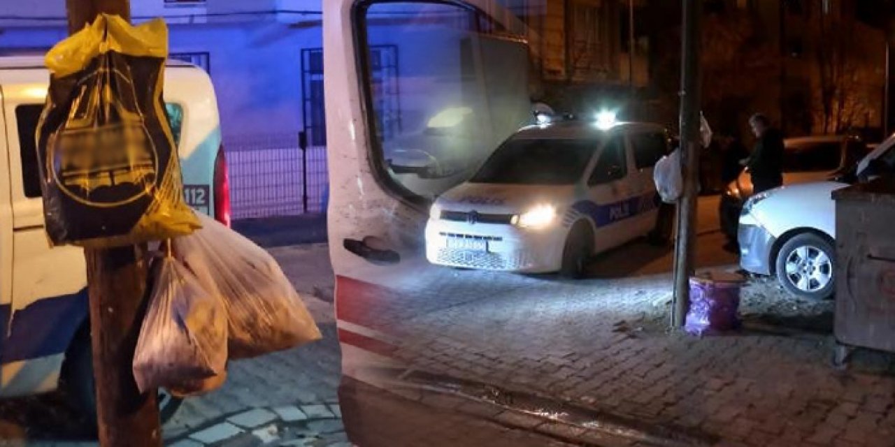 Bebeğini poşete koyup direğe astı