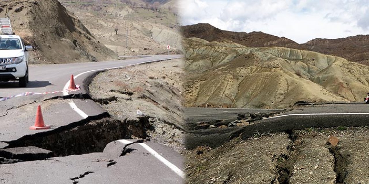 Bingöl'de heyelan: Köy yolu çöktü