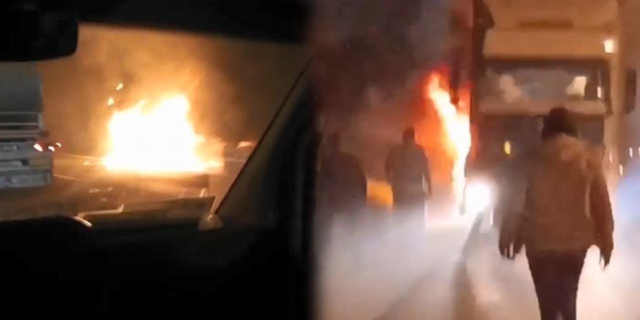İstanbul’da bir tır alev alev yandı