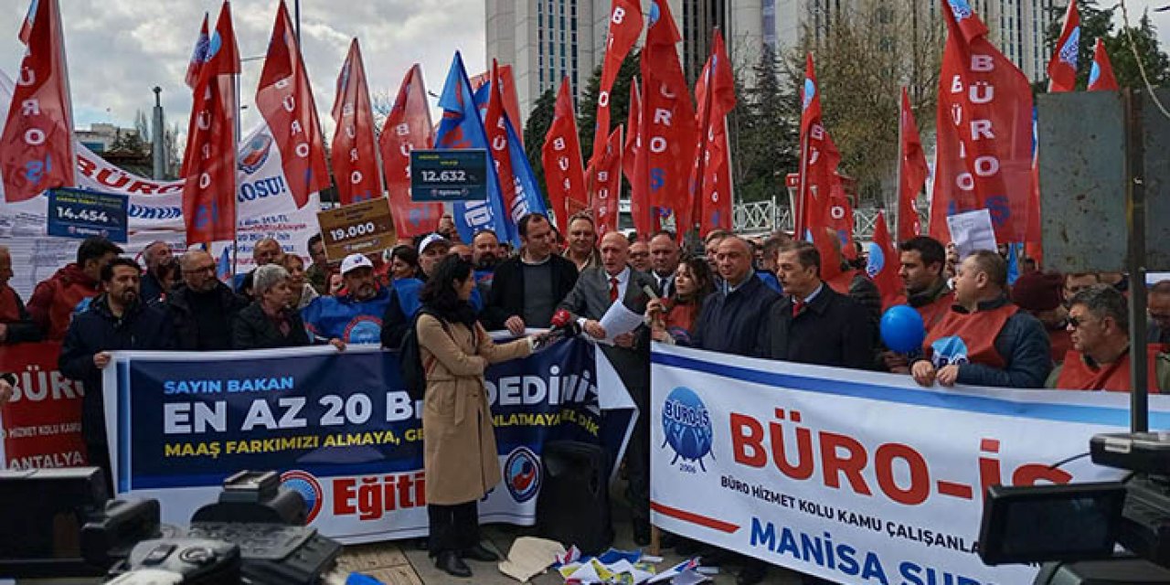 Büro-İş’ten Bakanlık önünde basın açıklaması