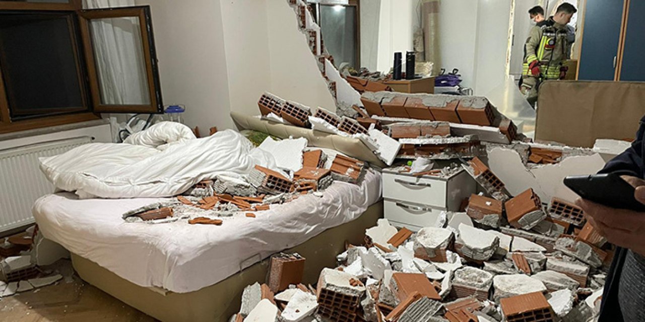 Komşu dairenin duvarı yıkıldı