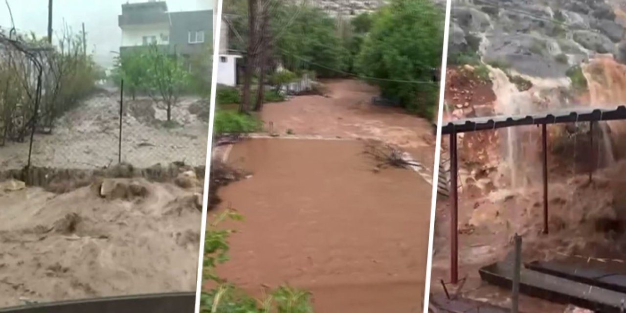 Midyat’ta dere taştı: Her yer su altında kaldı