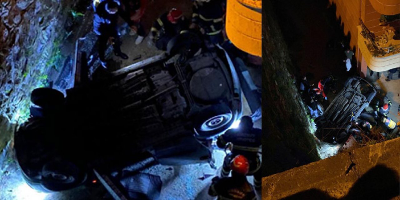 Araç 15 metreden düştü: 3 yaralı