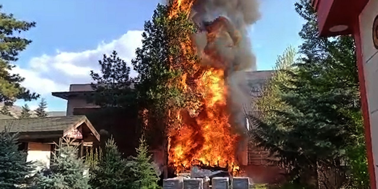 Tokat’taki okulun bahçesinden alevler yükseldi