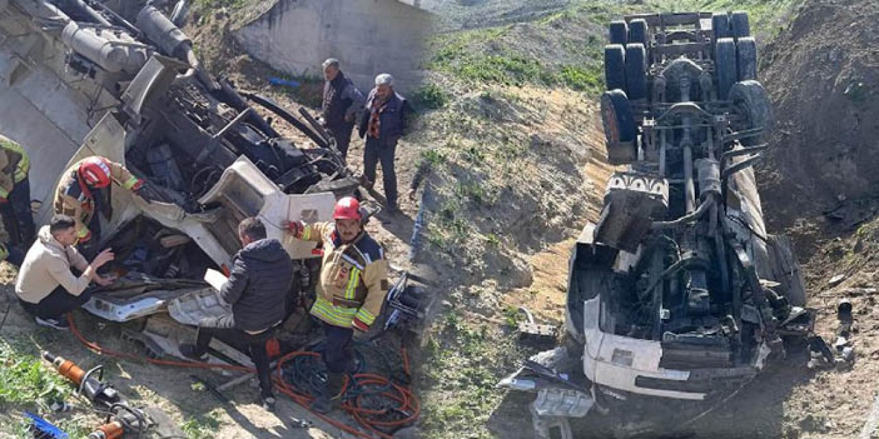 Başkentte yem yüklü kamyon devrildi: 1 ölü