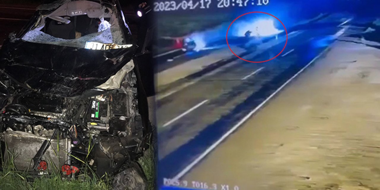 Otomobil mandalara çarptı; sürücü ağır yaralı