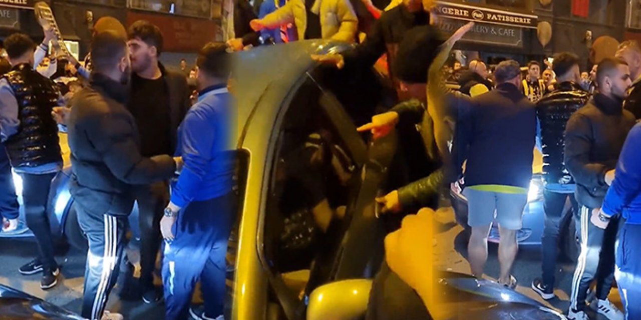 Maç çıkışı taraftarlar araca saldırdı