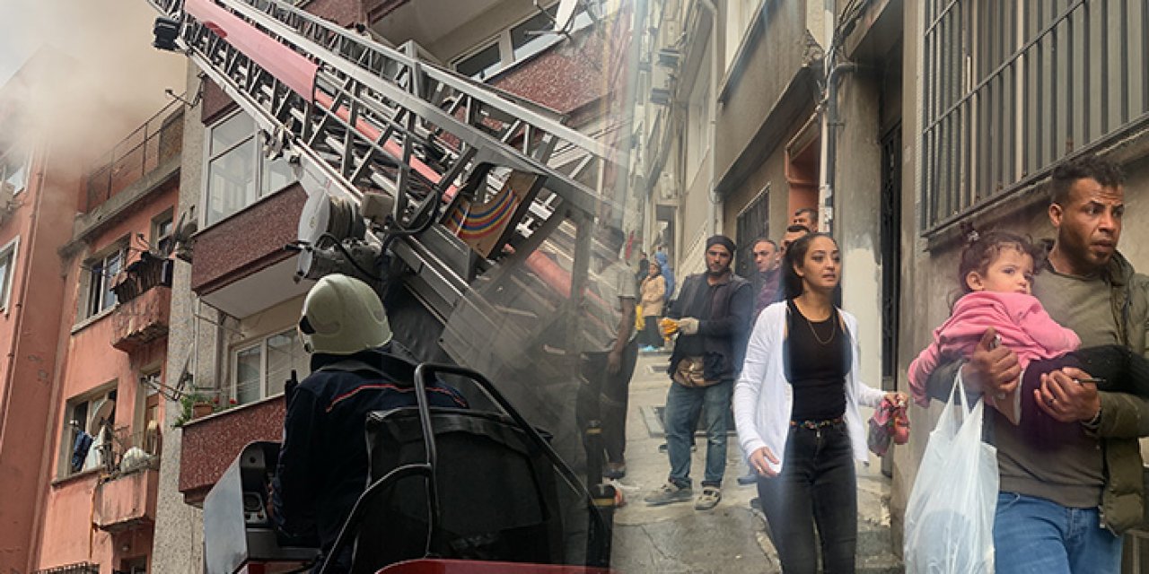 İstanbul'da 3 katlı binada yangın
