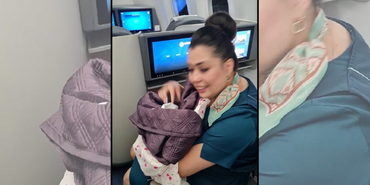 Uçuş seferinde doğum heyecanı