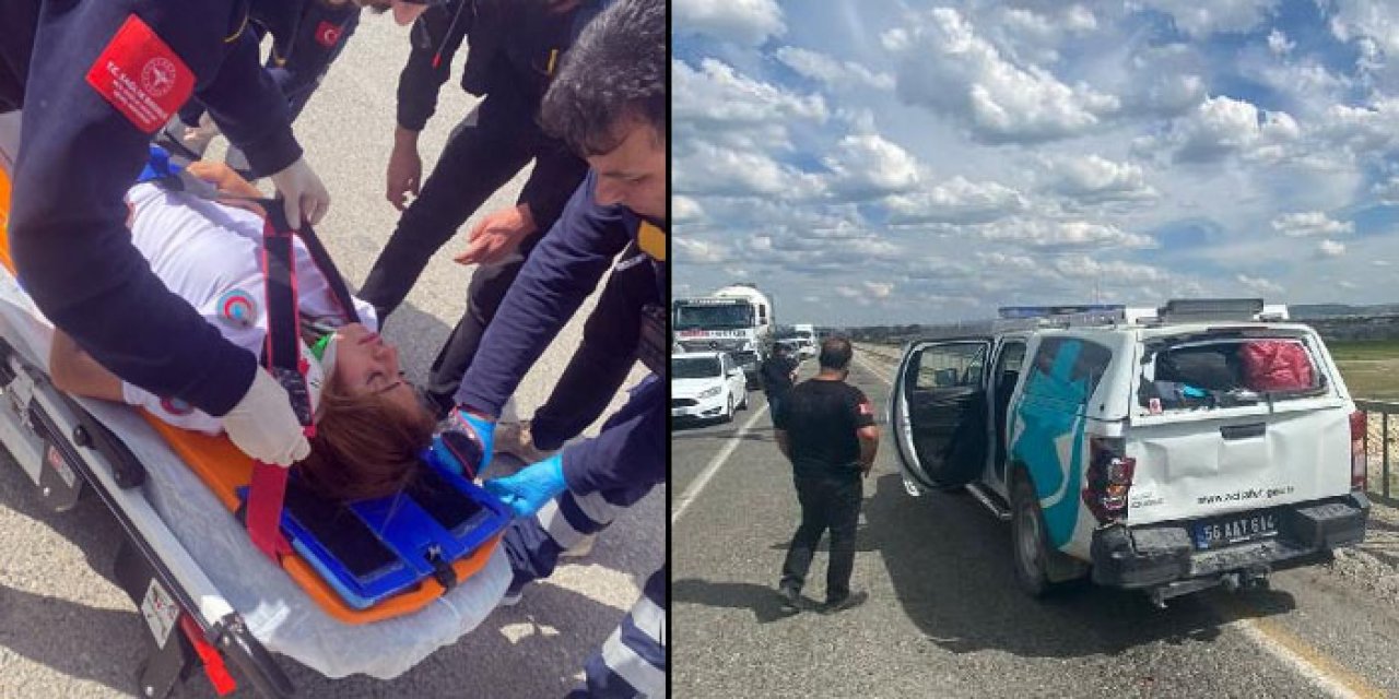 Deprem bölgesinden dönen araca TIR çarptı