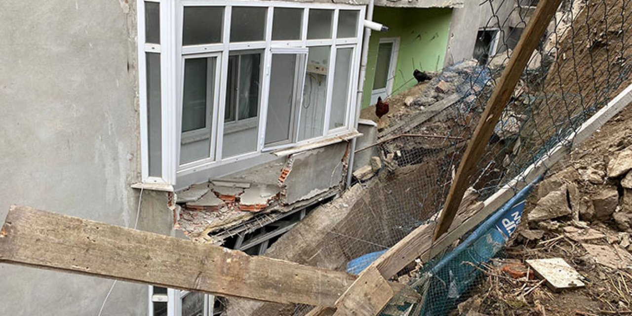 İstinat duvarı çöktü: 5 bina tahliye edildi