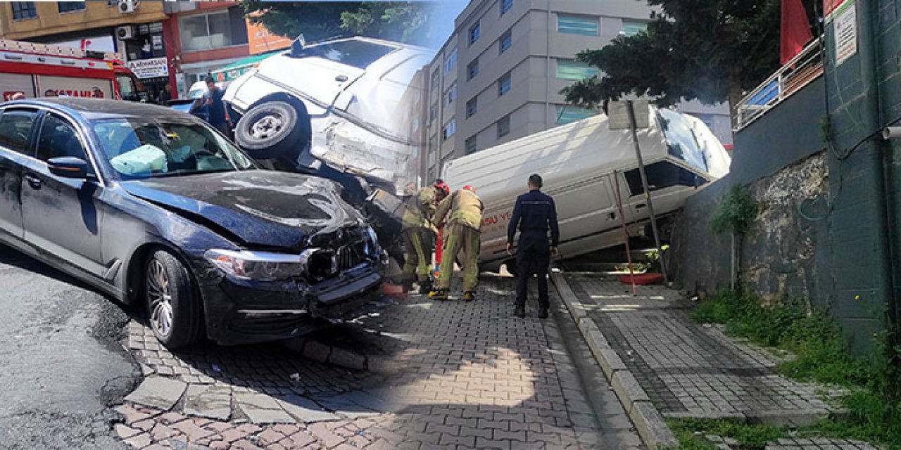 İstanbul'da trafik terörü: Yayayı iki araç arasında sıkıştırdı