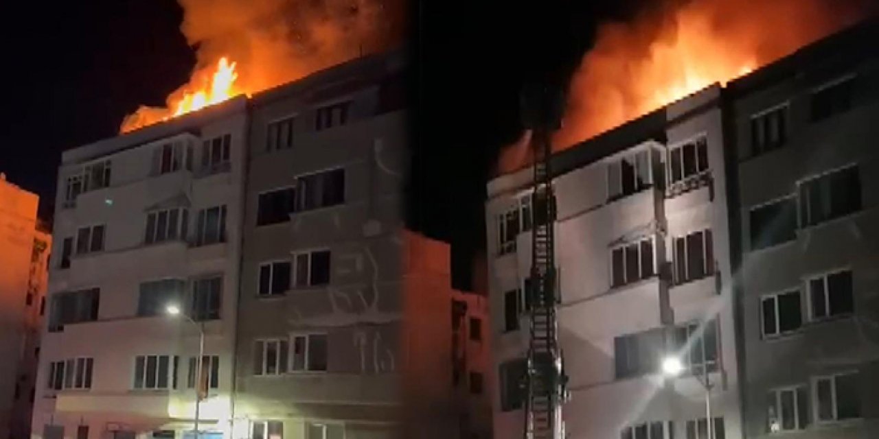 İstanbul’da metruk binanın çatısında yangın