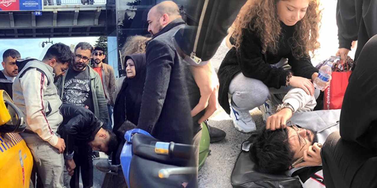 İstanbul’da motosikletli taksiye çarptı: Yaralandı