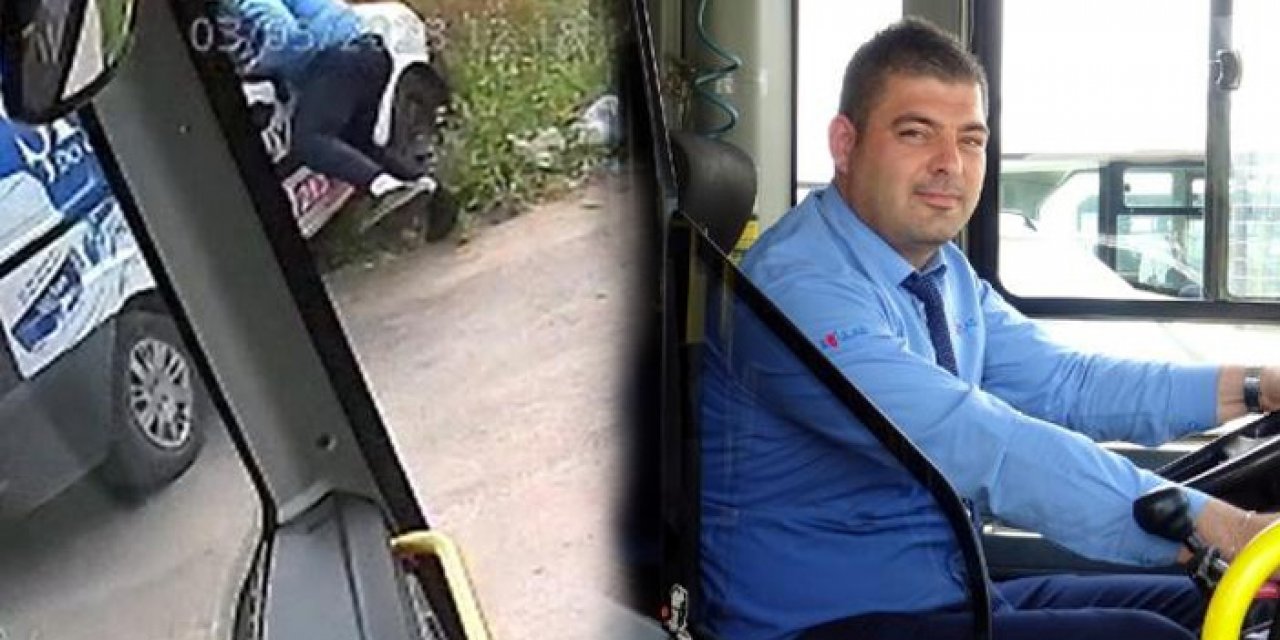 Otobüs şoförü el freni çekilmeyen ticari aracı kurtardı