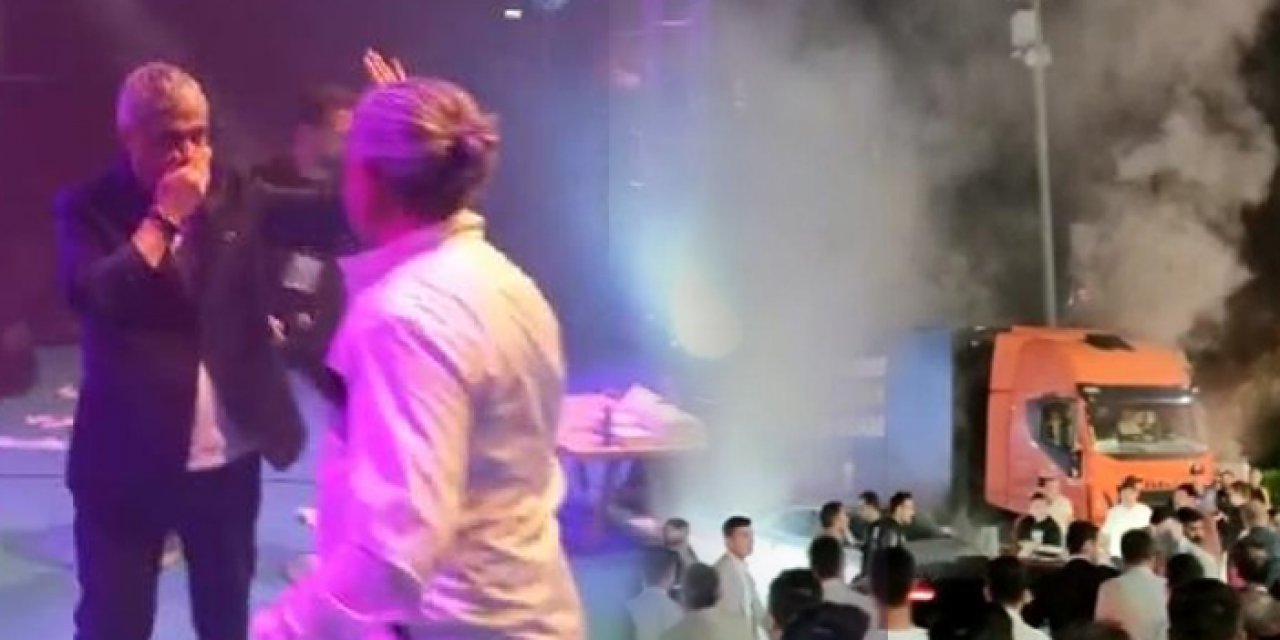 Konserde yangın çıktı: Bakan Nebati uzaklaştırıldı