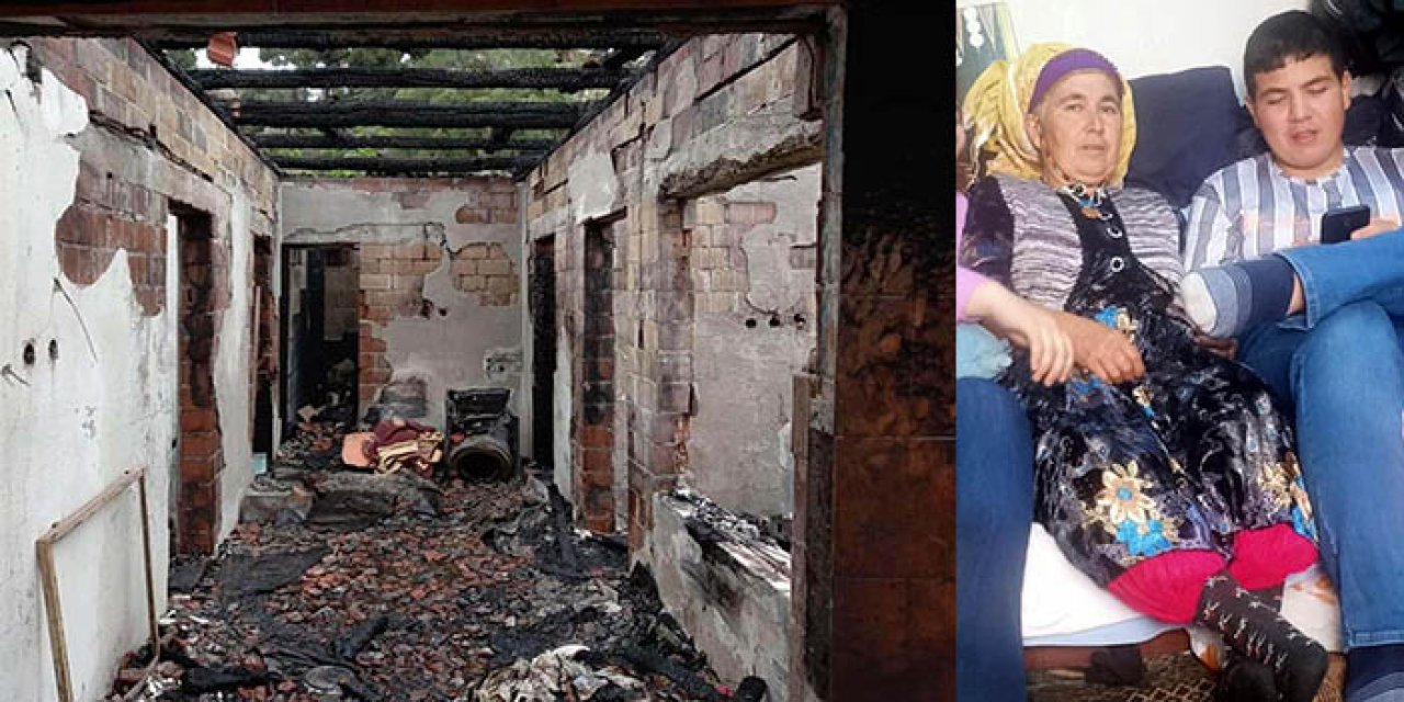Yanan ev anne ve oğluna mezar oldu