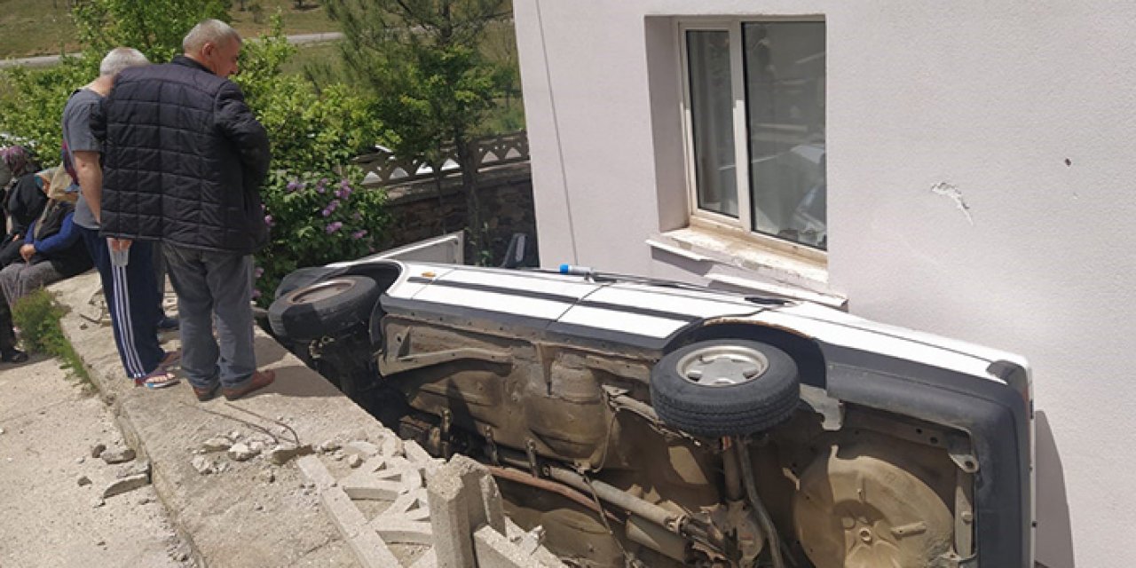 Konya’da freni tutmayan otomobil devrildi: 1 yaralı