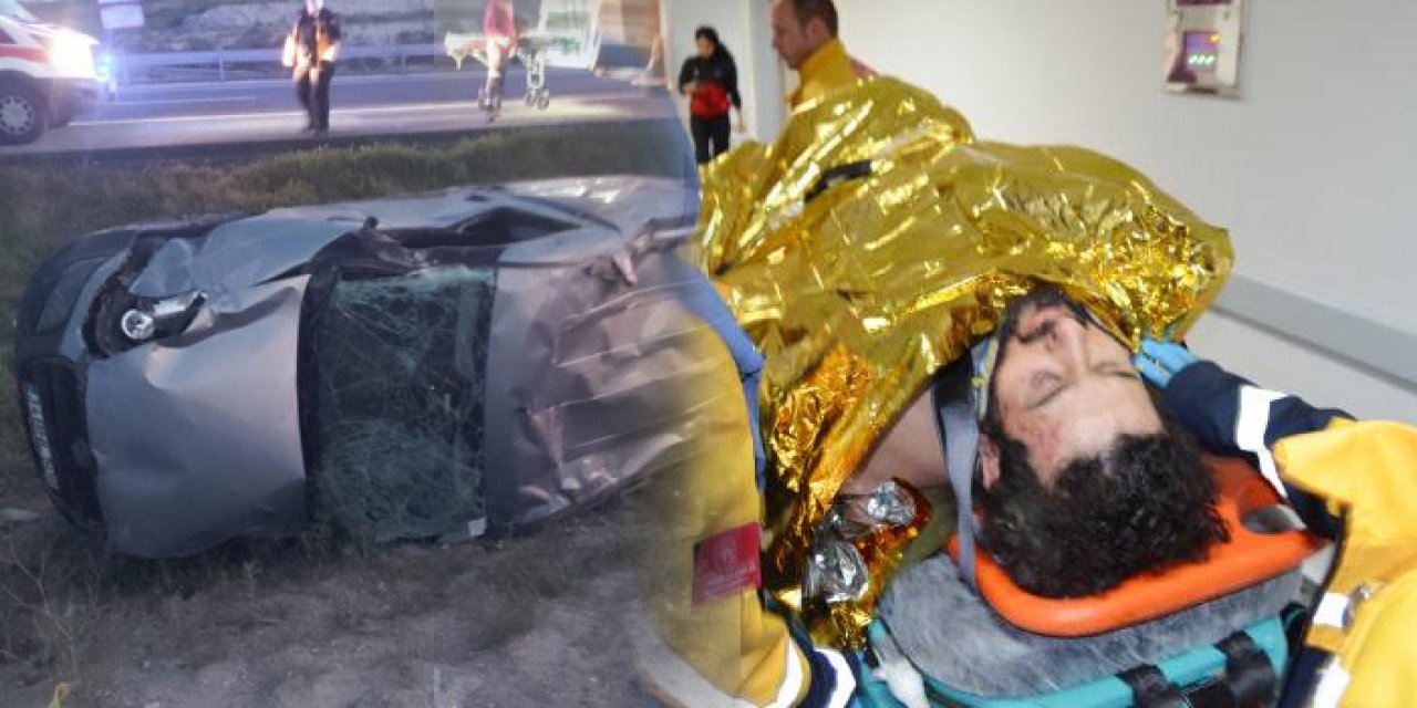 Kontrolden çıkan araç şarampole devrildi: 5 yaralı