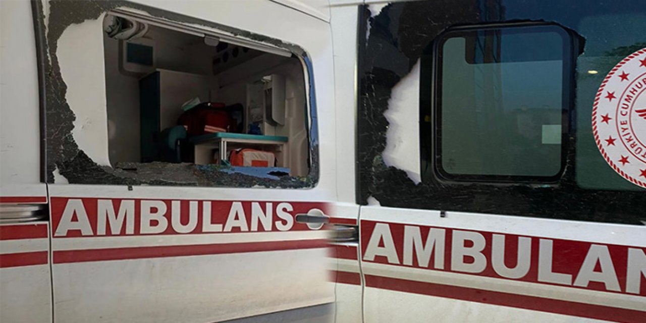 Çekiçle sağlık ekiplerine saldırıp, ambulansın camını kırdı