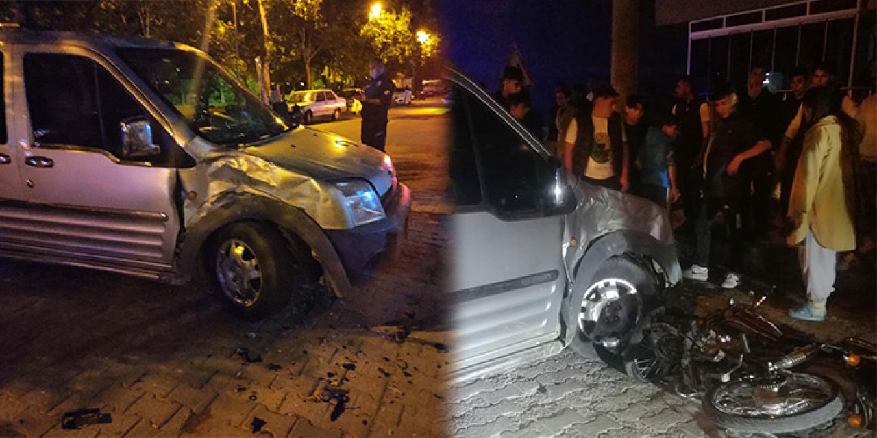 Motosiklet ile ticari araç çarpıştı; 1 ölü, 1 yaralı