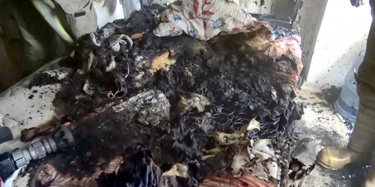 Saç kurutma makinesi yangına neden oldu