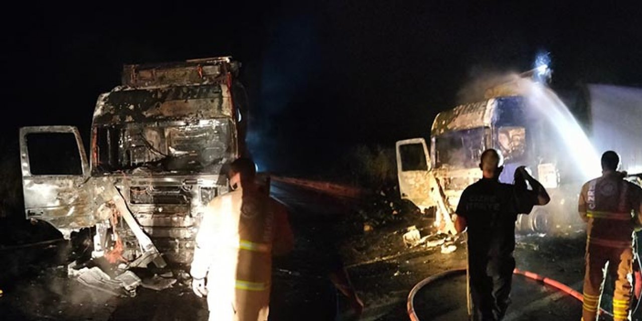 Şırnak’ta alev alan TIR kullanılamaz hale geldi