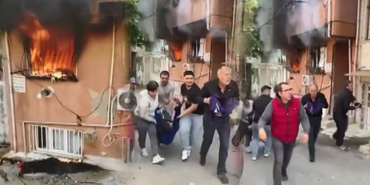 İstanbul'da 3 katlı binada çıkan yangında bir kişi sürüklenerek kurtarıldı