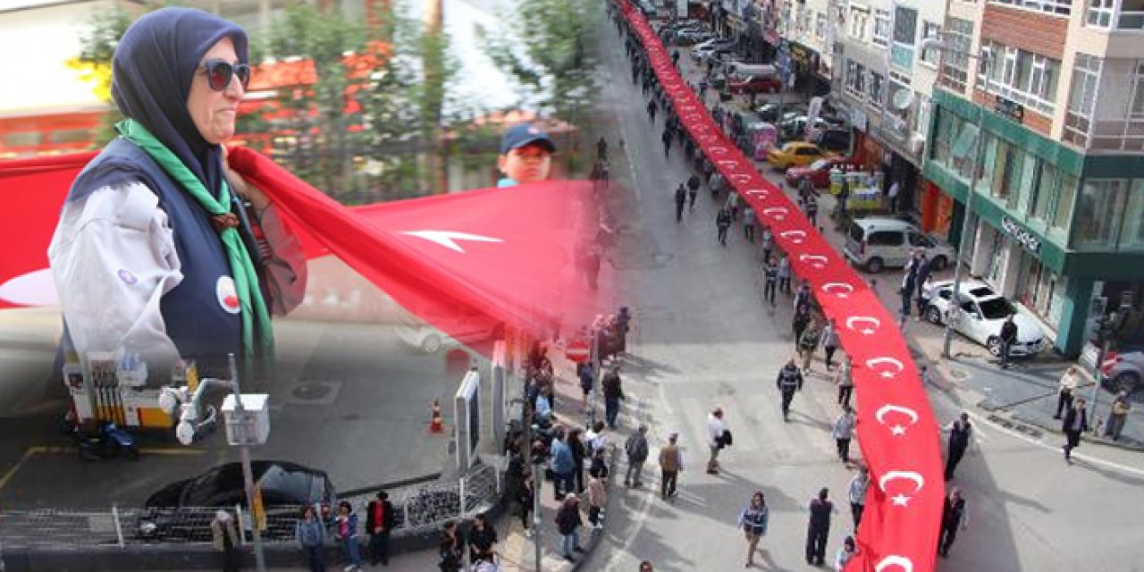 '1919 metre bayrak yürüyüşü' düzenlendi