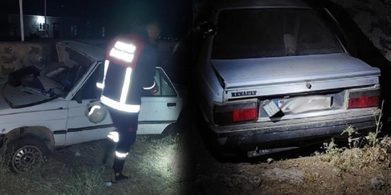 Babasının arabasını kaçırdı: Duvara çarptı