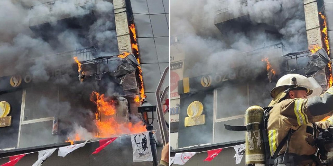 İzmir'de 2 katlı bir restoranda yangın çıktı