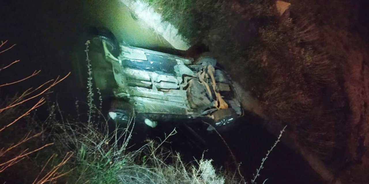 Aksaray’da otomobil kanala uçtu: 2 yaralı