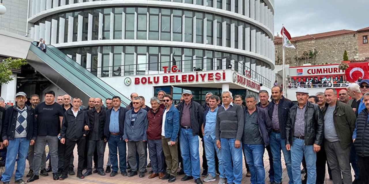 Bolu Belediyesi işçilerinden tazminat eylemi