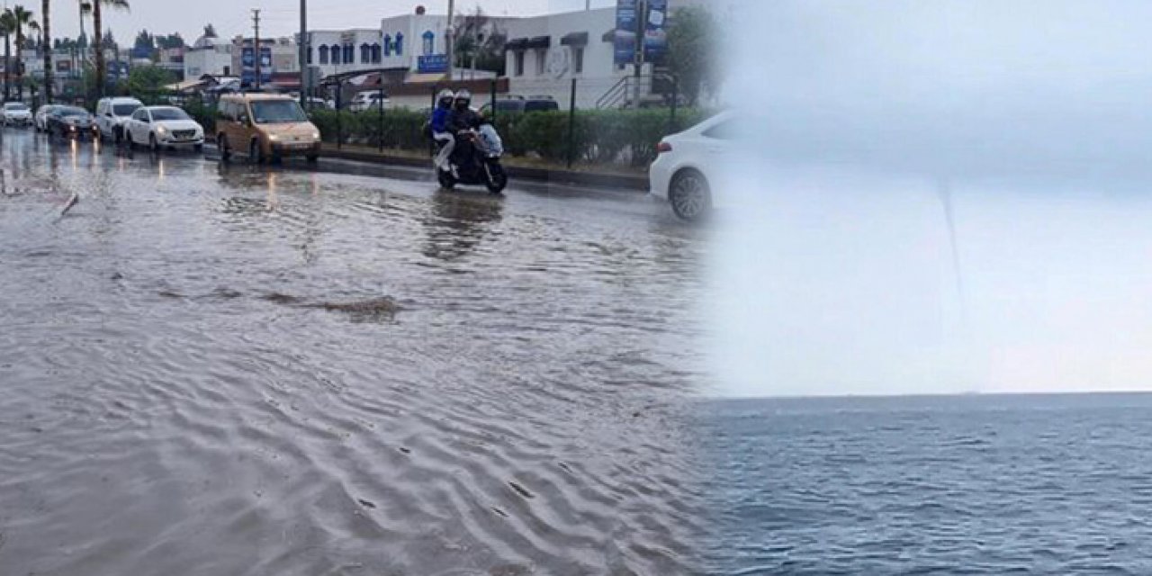 Bodrum şiddetli yağmur ve hortum etkisinde