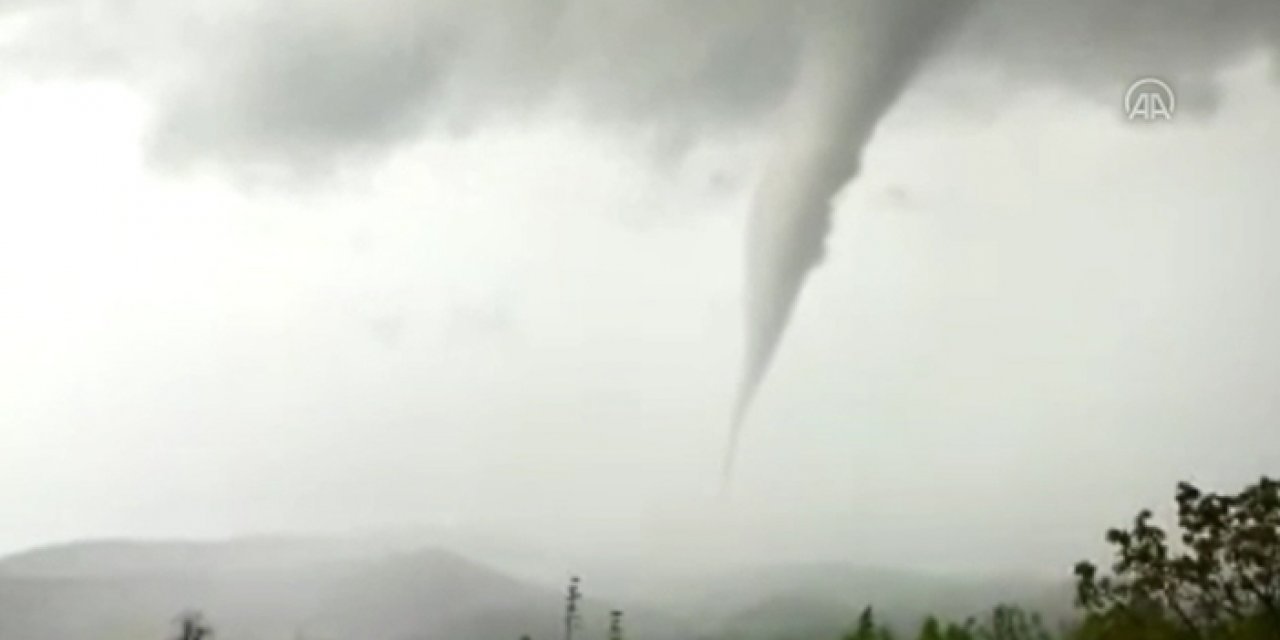 Amasya'da korkutan hortum: Kameraya yansıdı