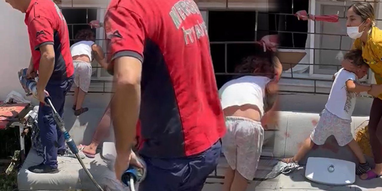 Pencere demirlerine başı sıkıştı: Kurtarıldı
