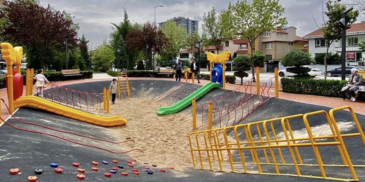 Pursaklar Belediyesi’nde yenilenen park göz kamaştırıyor