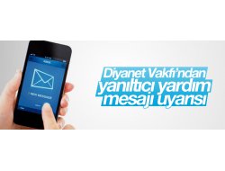 TDV Uyardı Yanıltıcı Yardım Mesajları